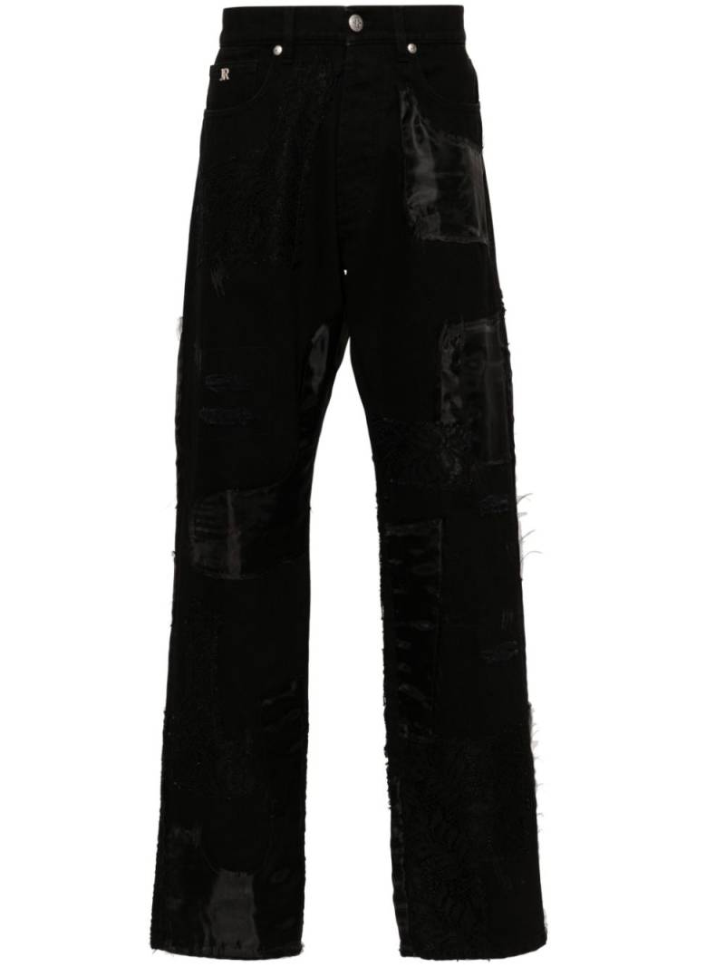 John Richmond slim-leg patchwork jeans - Black von John Richmond