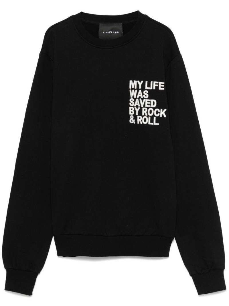 John Richmond text-embroidered sweatshirt - Black von John Richmond