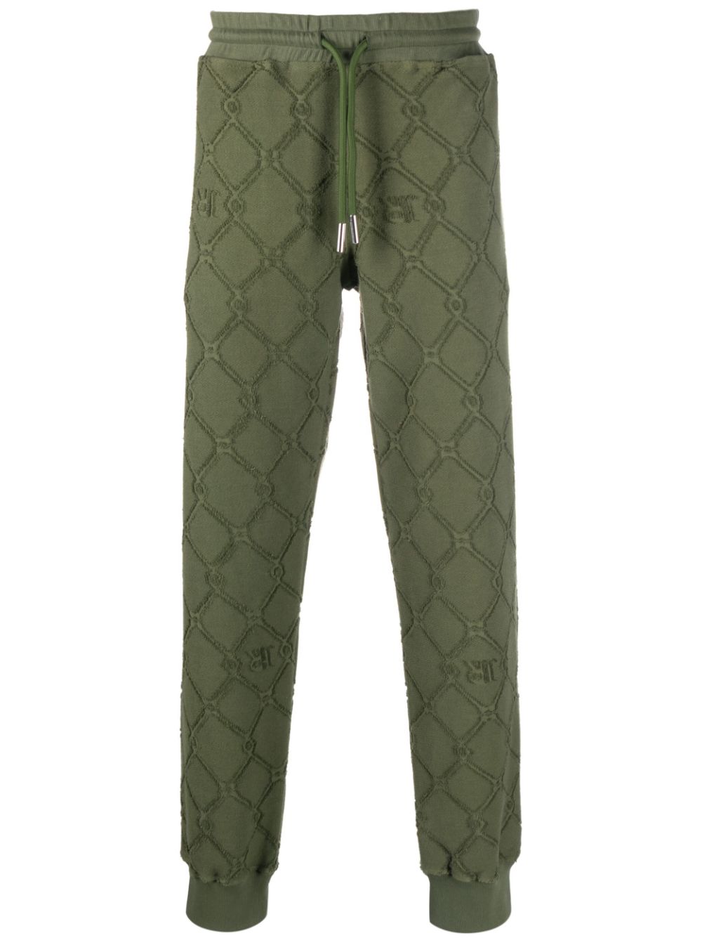 John Richmond textured-finish fleece track pants - Green von John Richmond