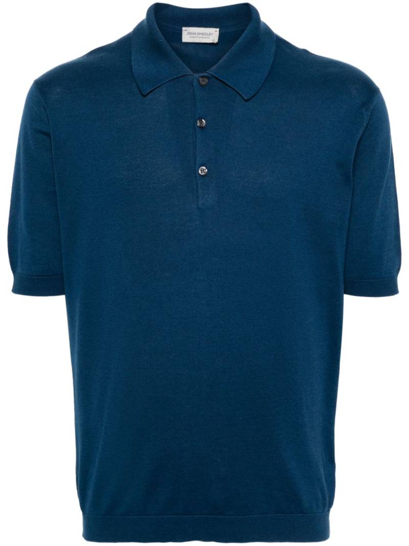 John Smedley Isis knitted cotton polo shirt - Blue von John Smedley