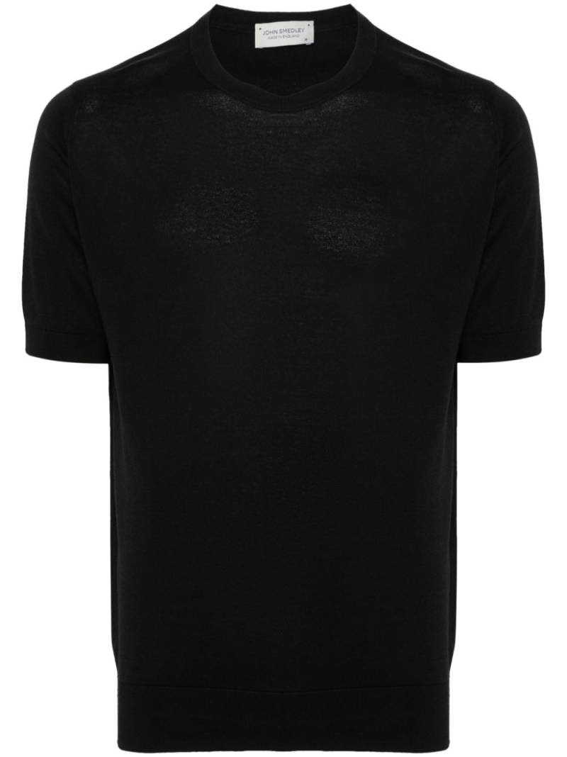 John Smedley Kempton knitted cotton T-shirt - Black von John Smedley