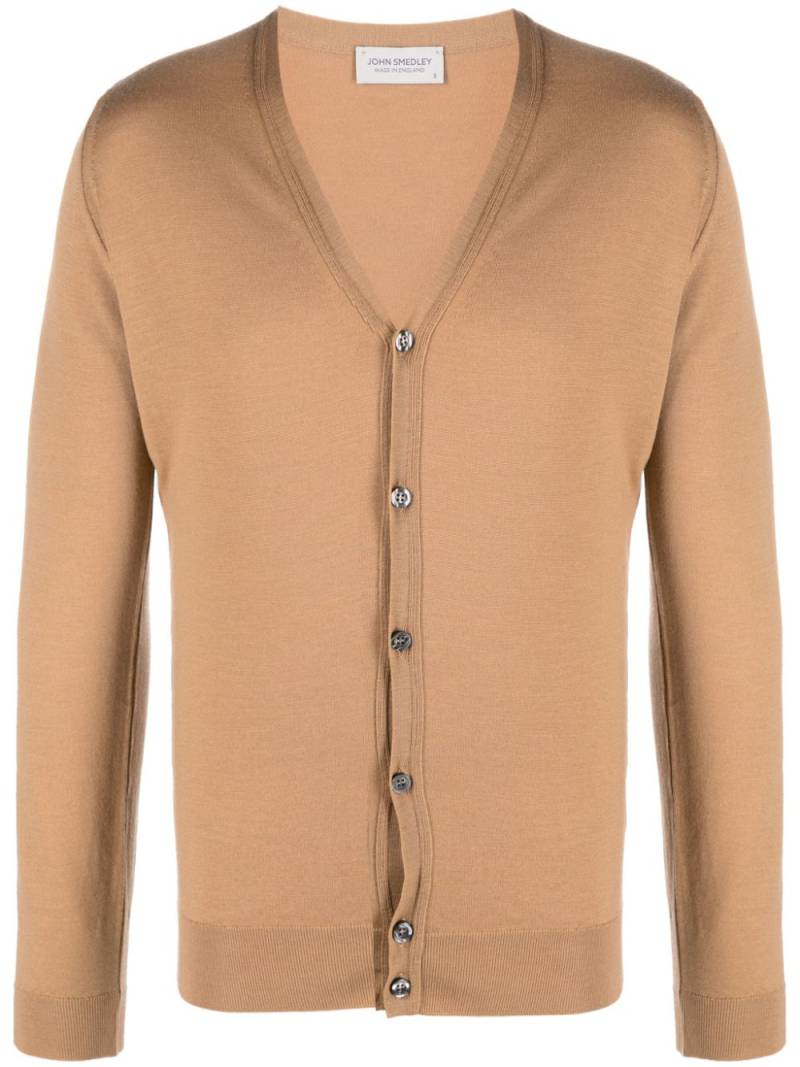 John Smedley V-neck merino cardigan - Brown von John Smedley