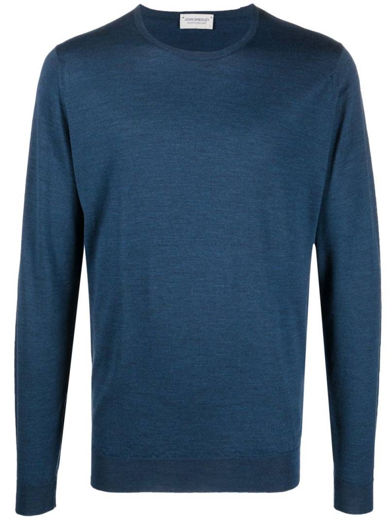 John Smedley fine-knit ribbed-trim jumper - Blue von John Smedley