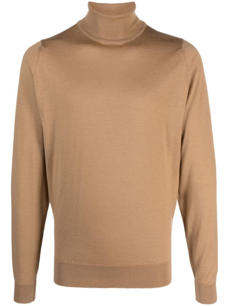 John Smedley fine-knit wool roll-neck jumper - Brown von John Smedley