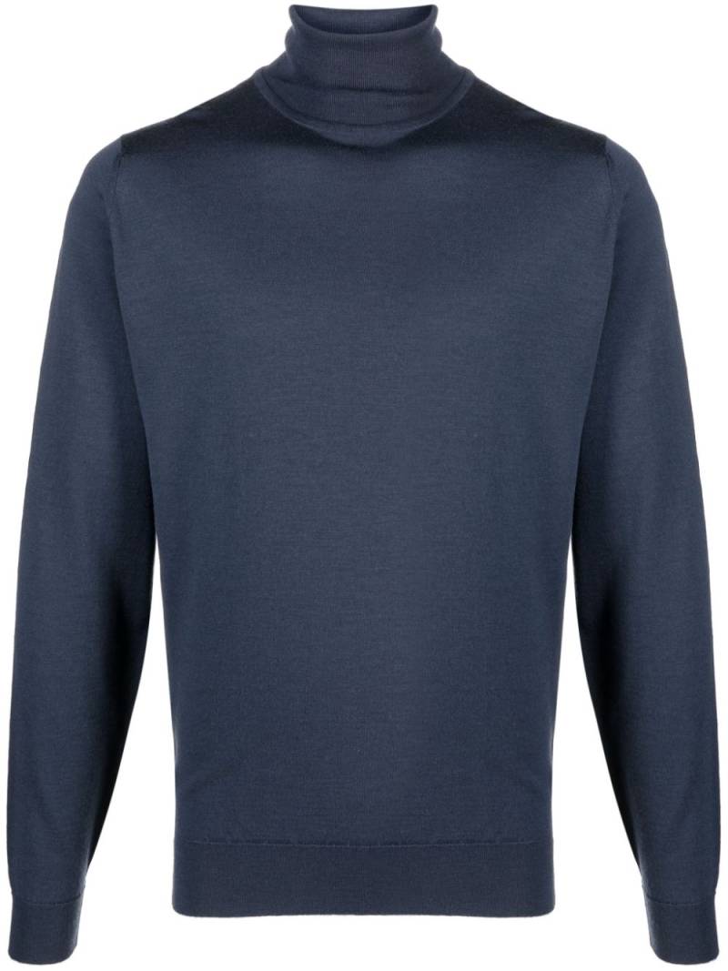 John Smedley roll-neck merino jumper - Blue von John Smedley