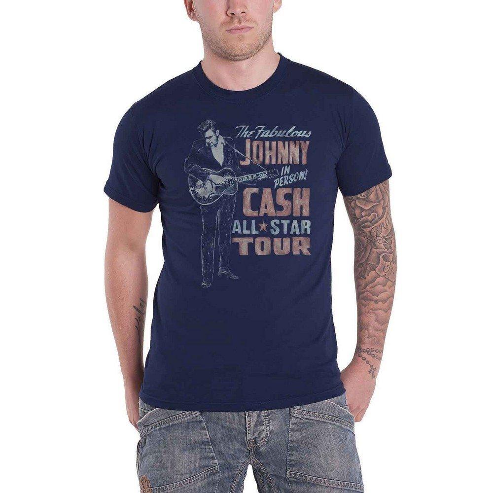 Johnny Cash - All Star Tour TShirt, für Damen, Marine, Größe M von Johnny Cash