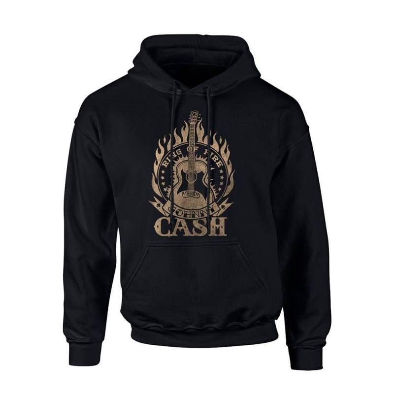 Ring Of Fire Kapuzenpullover Damen Schwarz M von Johnny Cash