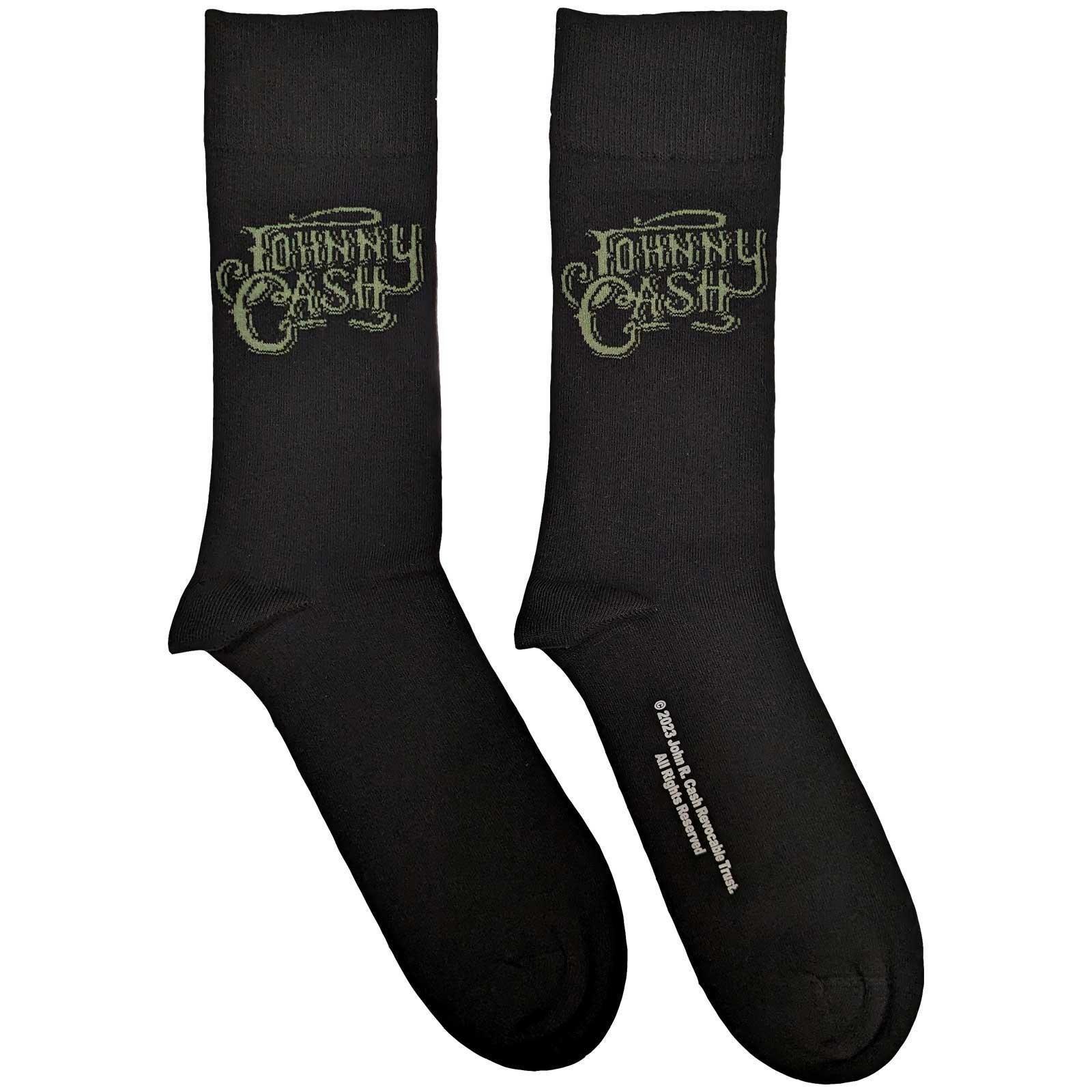 Johnny Cash - Socken Logo, für Damen, Schwarz, Größe 40.5 von Johnny Cash