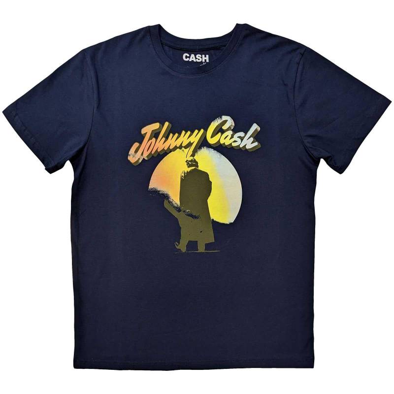 Johnny Cash - Walking TShirt, für Damen, Marine, Größe L von Johnny Cash