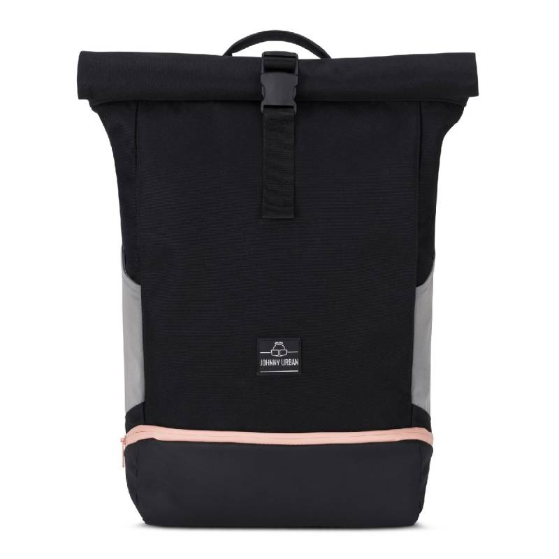 Allen - Rolltop Rucksack M, Schwarz-Rosa von Johnny Urban