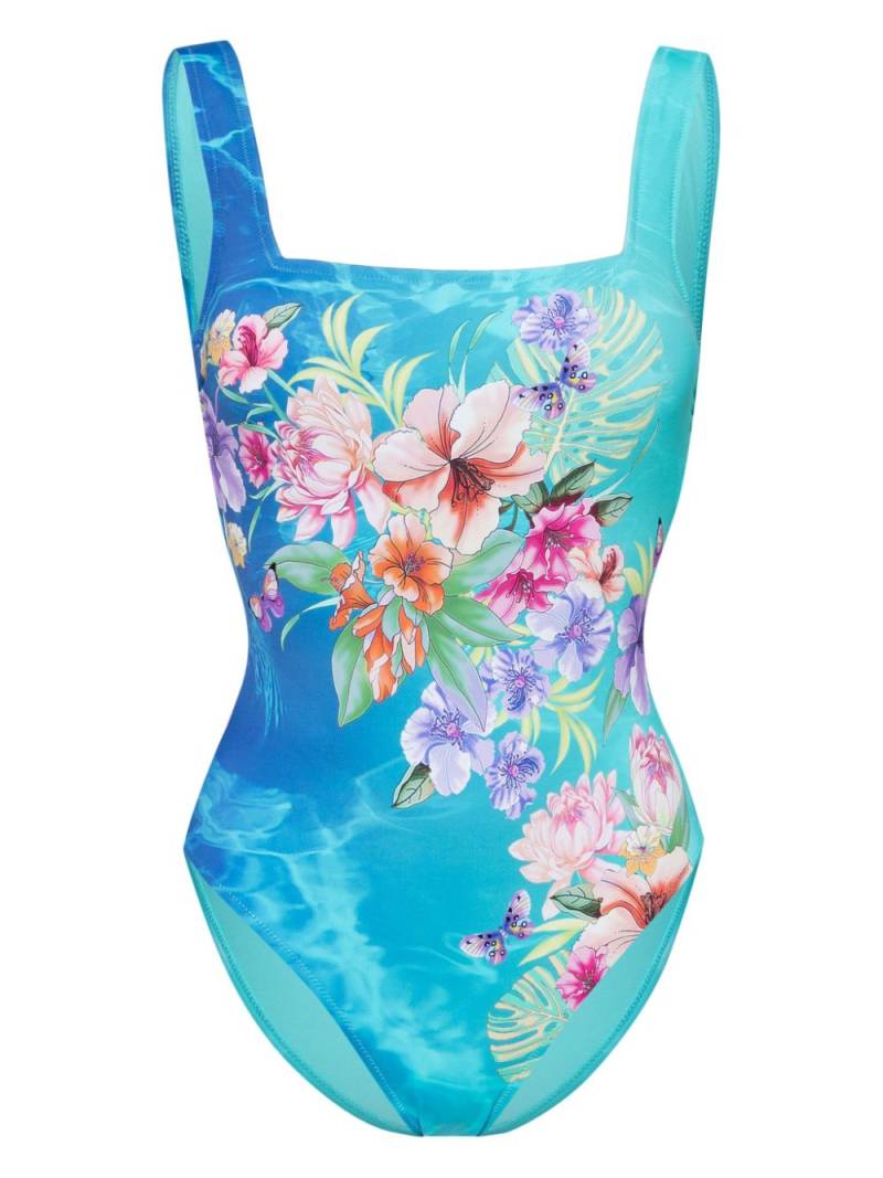 Johnny Was Water Tropic square-neck swimsuit - Blue von Johnny Was