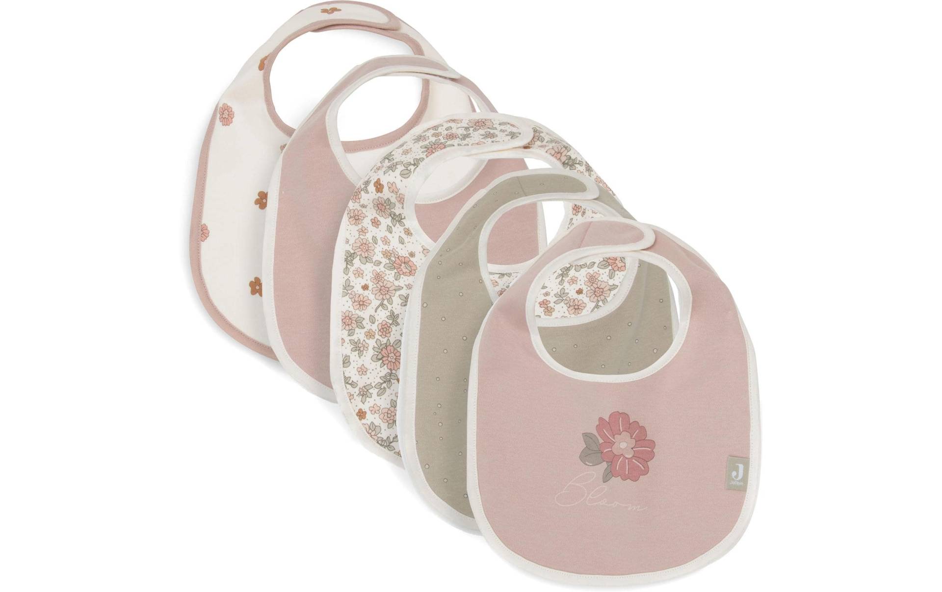 Jollein Lätzchen »5er Set Retro Flowers 27 x 22 cm«, (5 St.) von Jollein