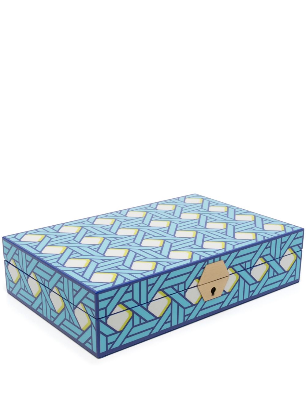 Jonathan Adler Basketweave jewellery box (65cm x 18.5cm) - Blue von Jonathan Adler