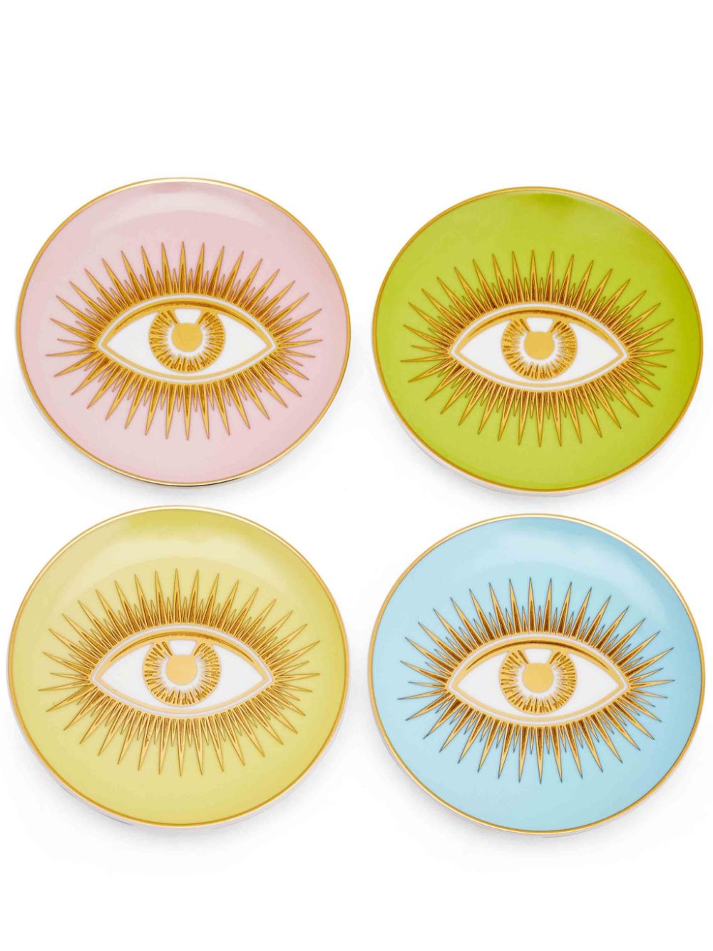 Jonathan Adler Le Wink porcelain coasters (set of four) - Pink von Jonathan Adler