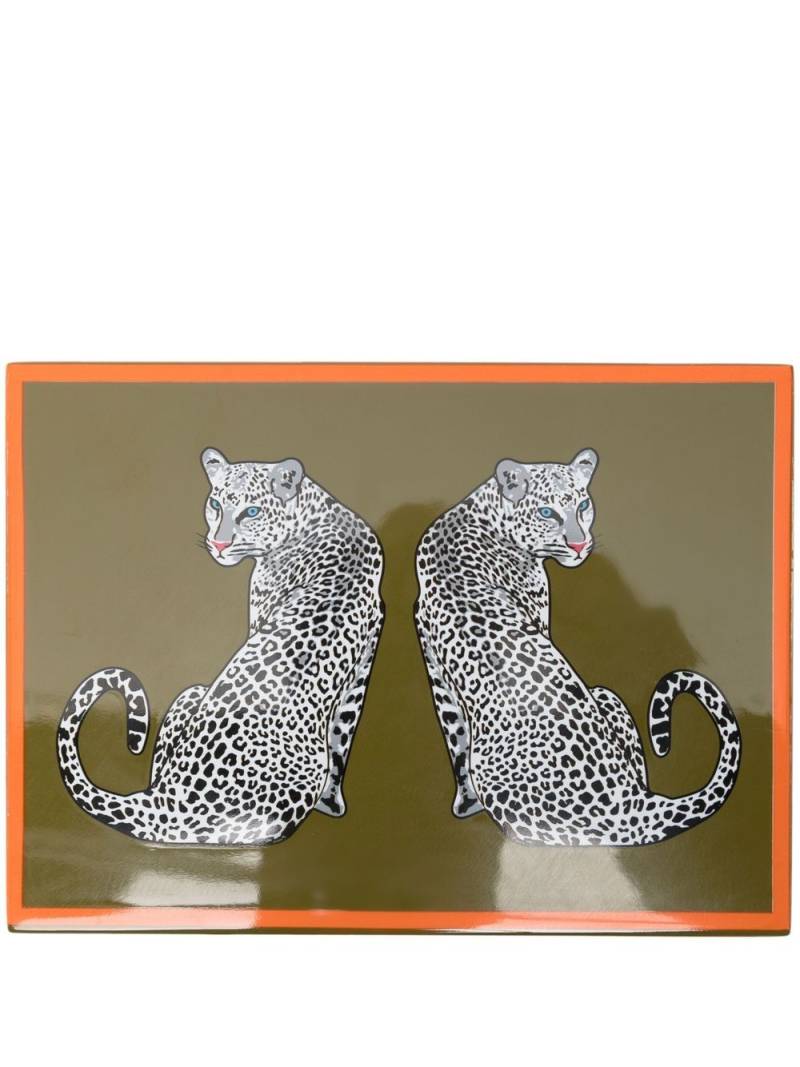 Jonathan Adler Leopard Lacquer card set - Green von Jonathan Adler