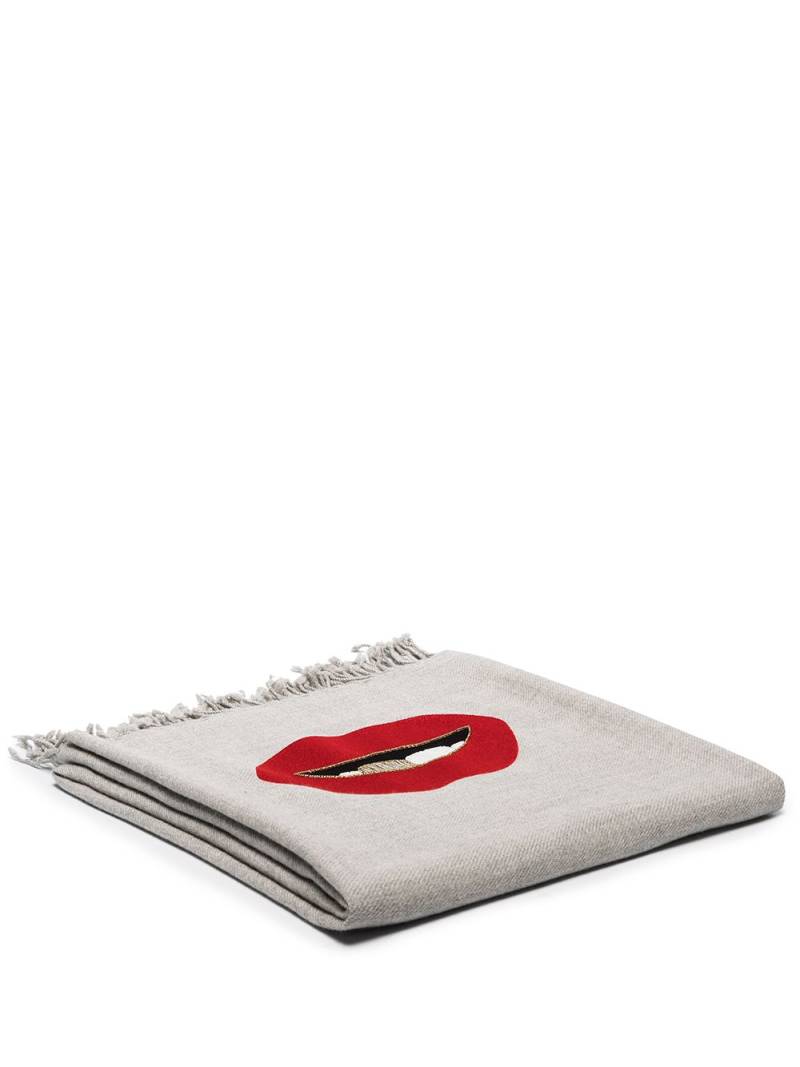 Jonathan Adler Lips bead-embellished throw - Grey von Jonathan Adler