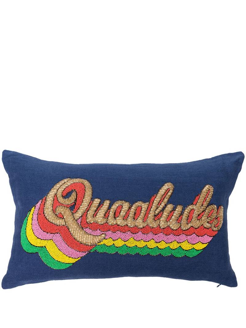 Jonathan Adler Quaaludes beaded-embellished cushion - Blue von Jonathan Adler