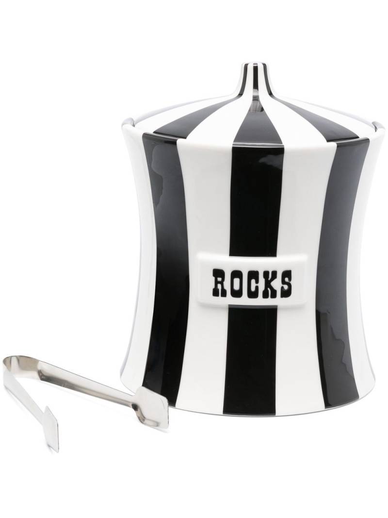 Jonathan Adler striped ceramic ice bucket - Black von Jonathan Adler