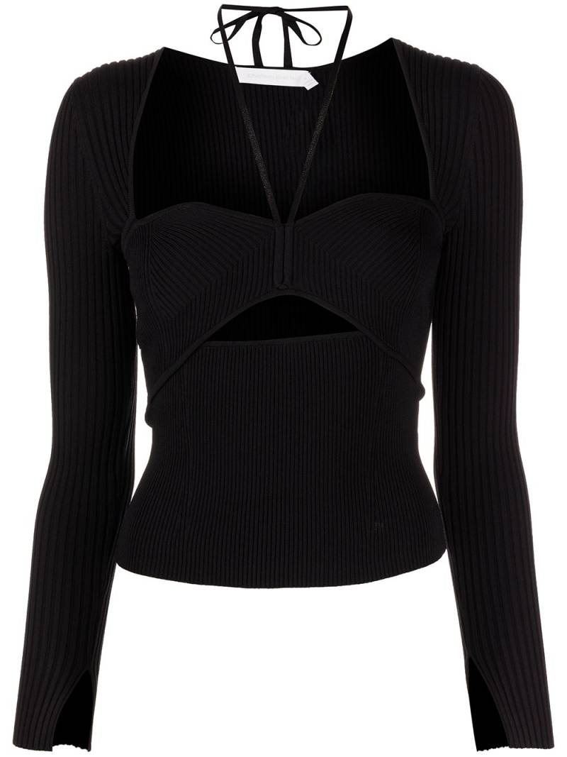 Simkhai Alexia cut-out ribbed top - Black von Simkhai