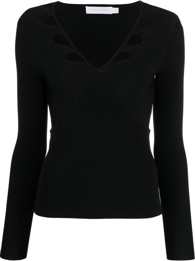 Simkhai ribbed-knit cut-out top - Black von Simkhai