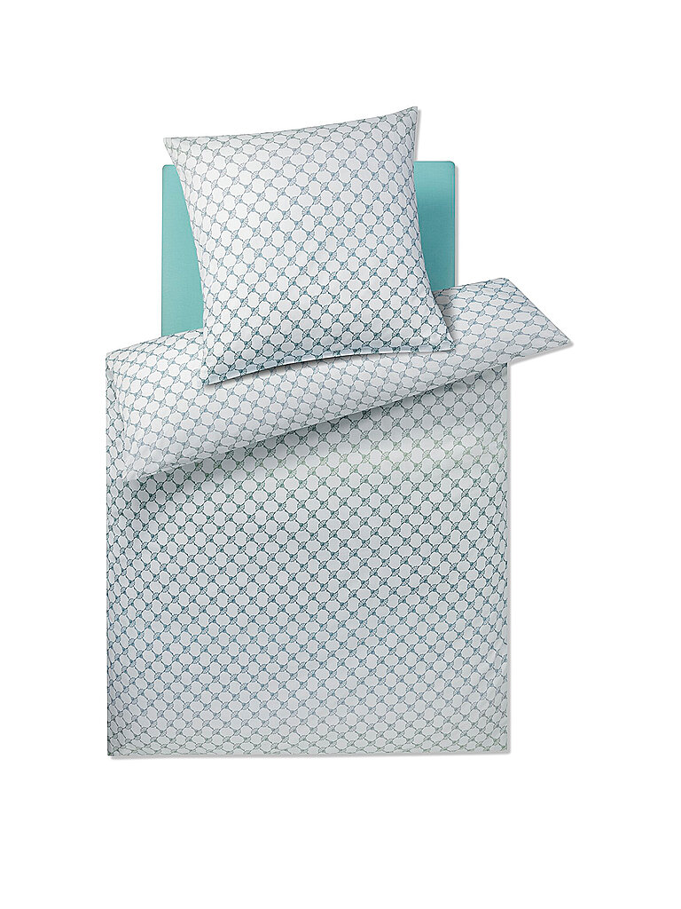 JOOP Satin Bettwäsche 2x 70x90cm/200x200cm CORNFLOWER GLEAM Aqua  mint von Joop