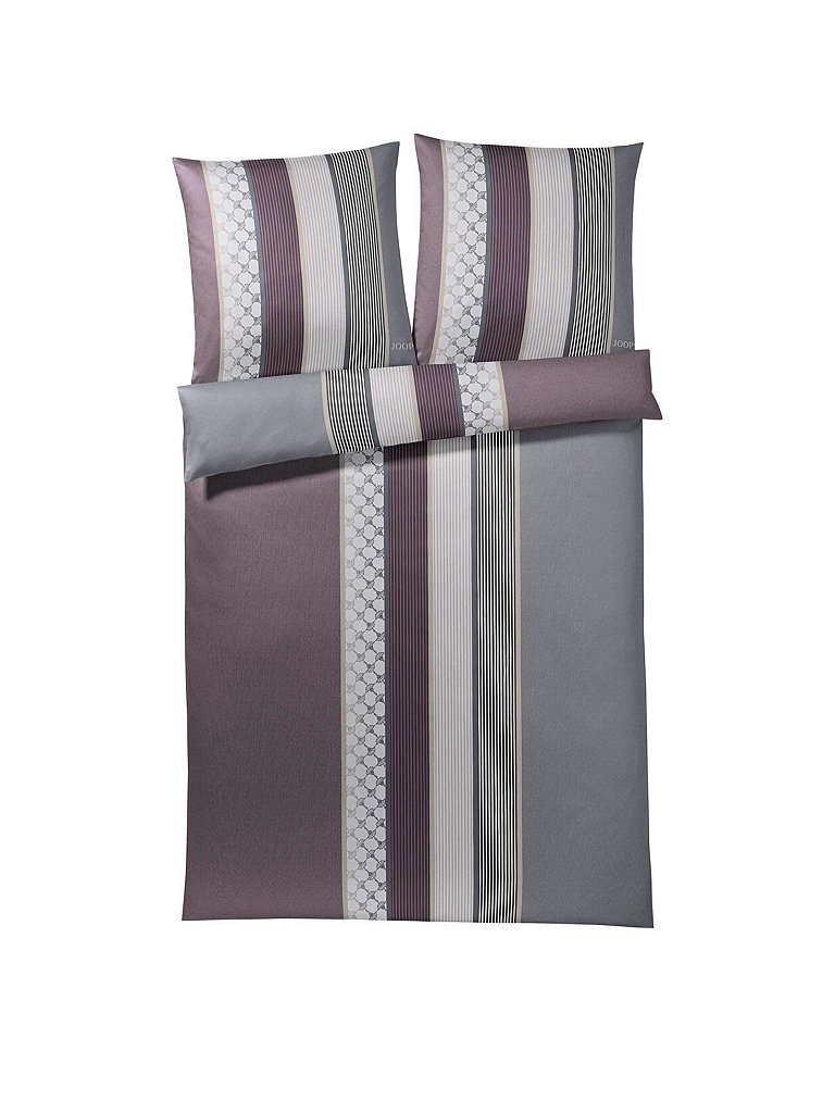 JOOP Satin-Bettwäsche Cornflower Stripes 70x90 / 140x200cm (Deep Wine) beere von Joop