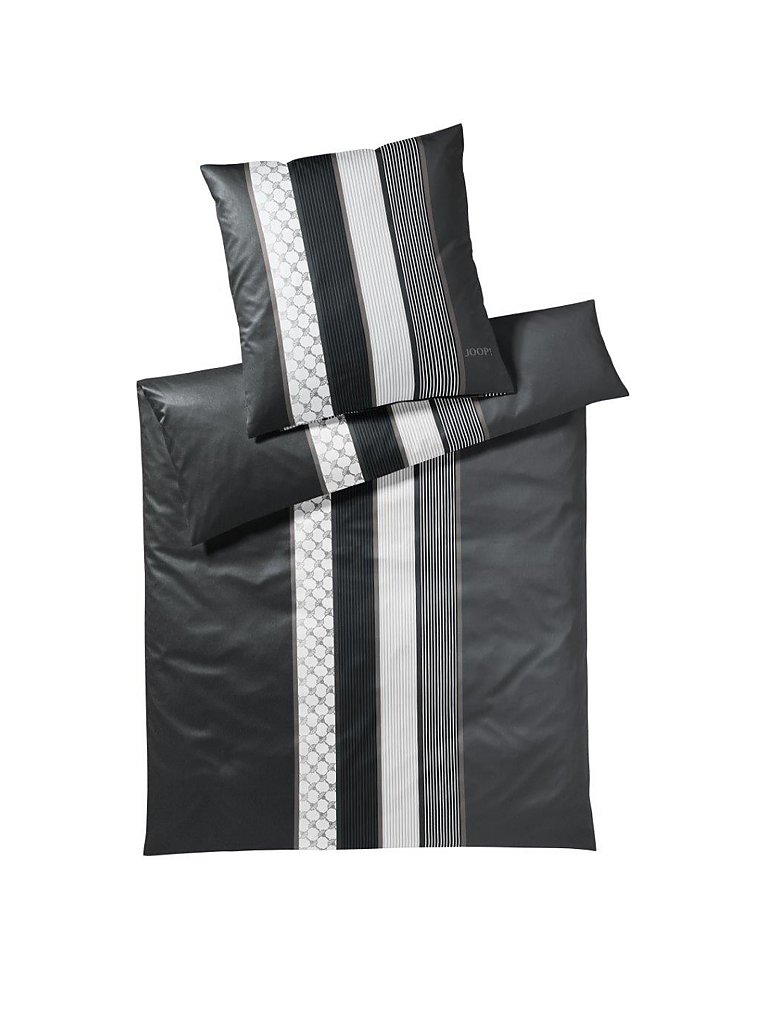 JOOP Satin-Bettwäsche Cornflower Stripes 70x90cm/140x220cm grau von Joop