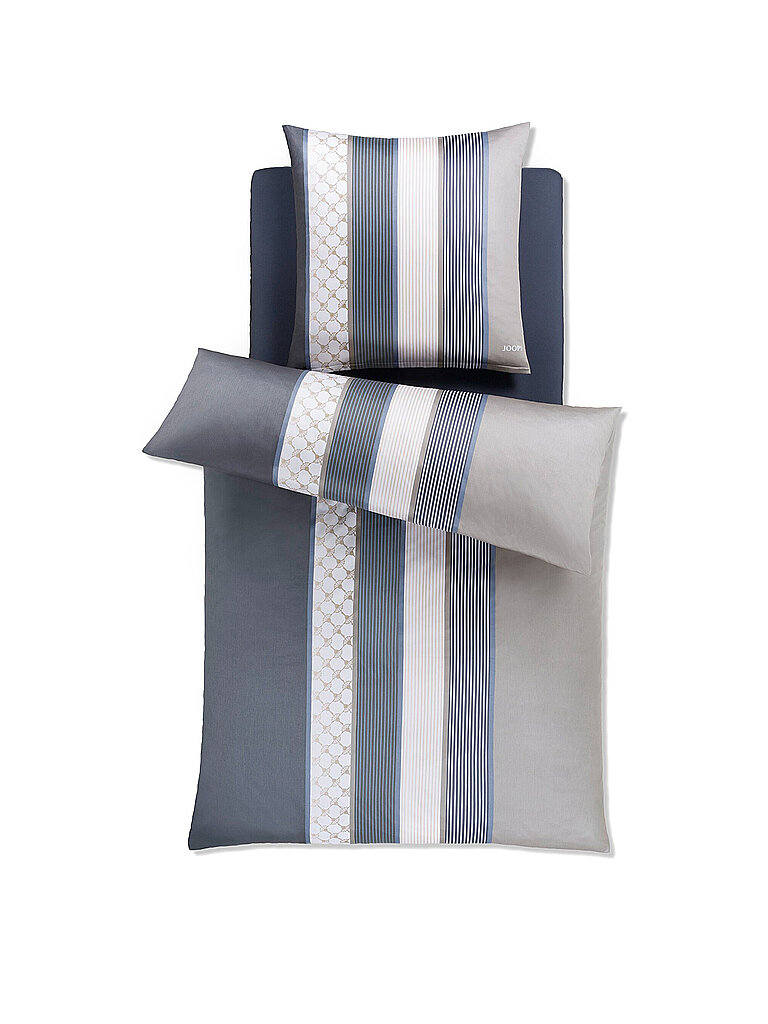 JOOP Satin Bettwäsche Cornflower Stripes 70x90cm / 140x220cm Deep Coal grau von Joop