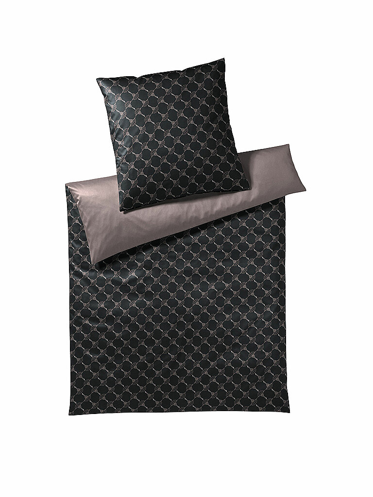 JOOP Satin-Bettwäsche Double 70x90cm / 140x200cm (Schwarz/Silber) schwarz von Joop