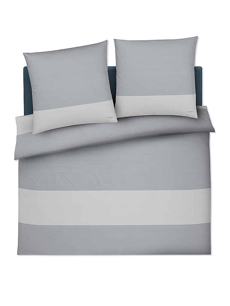JOOP Satin Bettwäsche SPLIT 2x 70x90cm / 200x200cm Stone  hellgrau von Joop