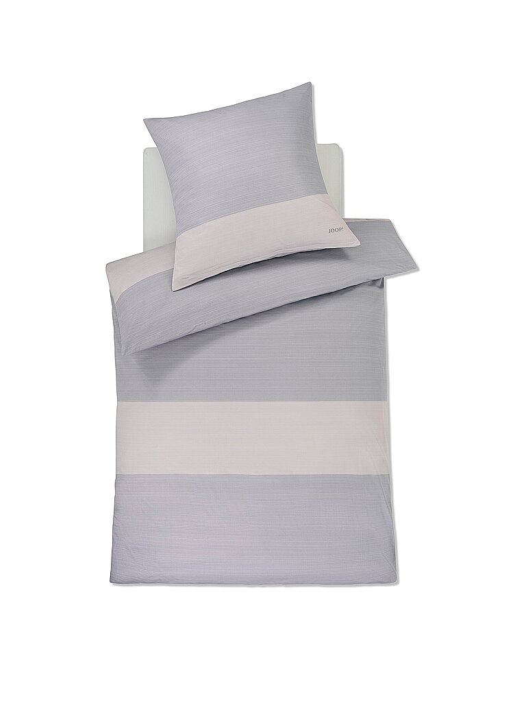 JOOP Satin Bettwäsche SPLIT 70x90cm / 140x200cm Stone hellgrau von Joop