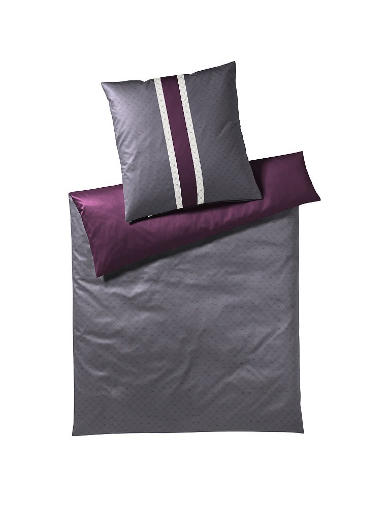 JOOP Satin-Bettwäsche Signature 70x90cm / 140x200cm (Gloomy Dark) beere von Joop