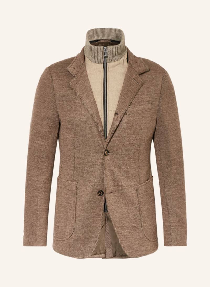 Joop! Stricksakko Hectar Slim Fit Mit Abnehmbarer Blende beige von Joop!