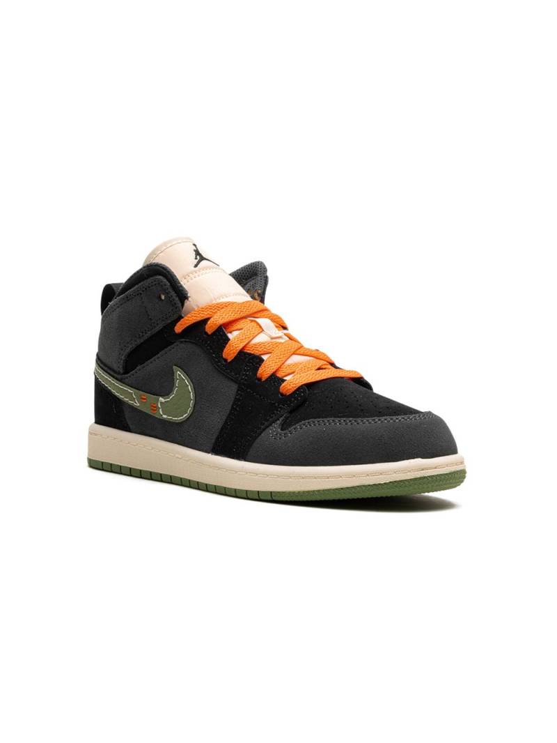 Jordan Kids Air Jordan 1 Mid SE Craft PS "Anthracite Light Olive" sneakers - Black von Jordan Kids