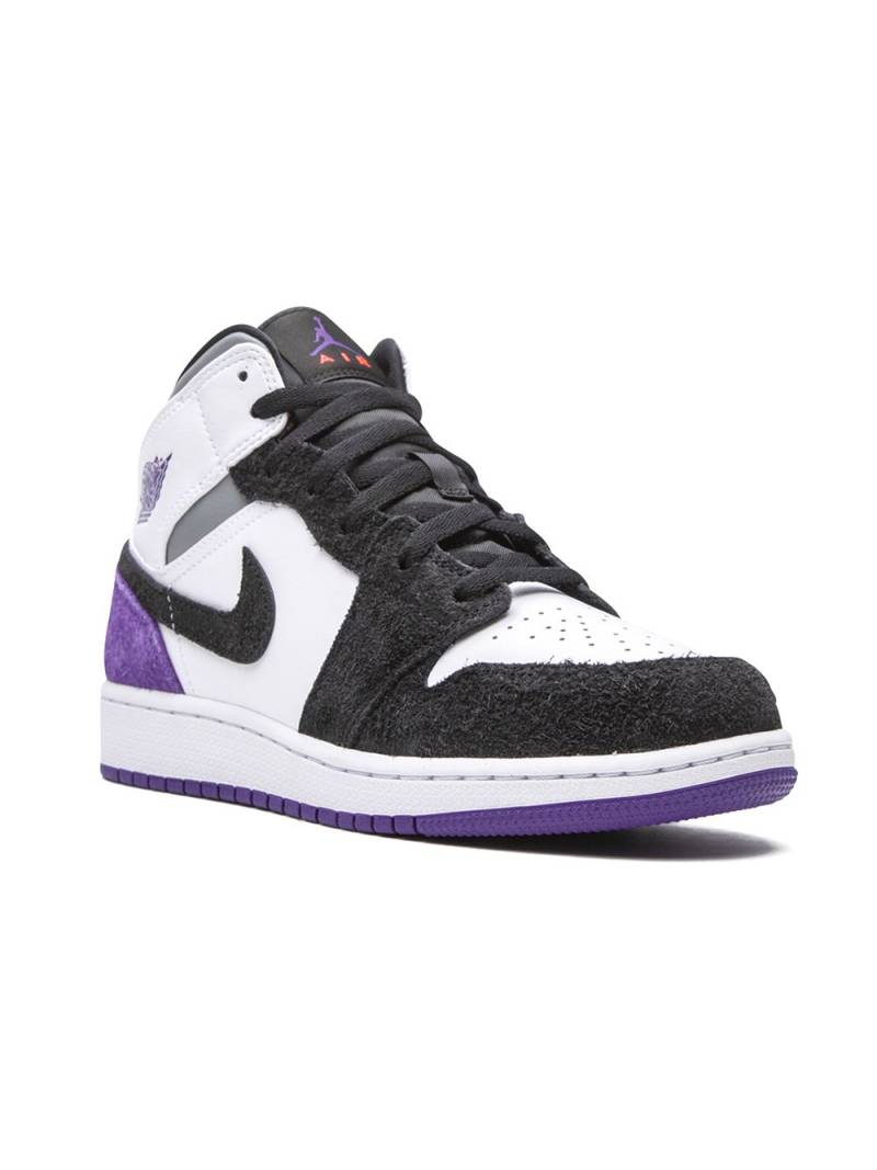 Jordan Kids Air Jordan 1 Mid SE "Court Purple Suede" sneakers - White von Jordan Kids