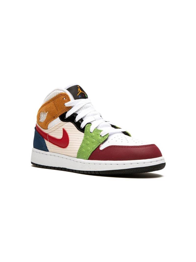 Jordan Kids Air Jordan 1 Mid SE "Messy Room" sneakers - White von Jordan Kids