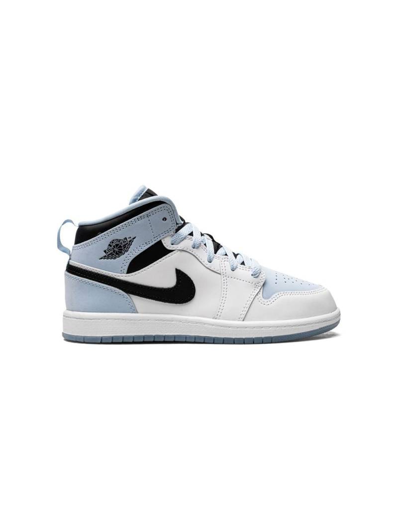 Jordan Kids Jordan 1 Mid SE "White/Ice Blue/Black" sneakers von Jordan Kids