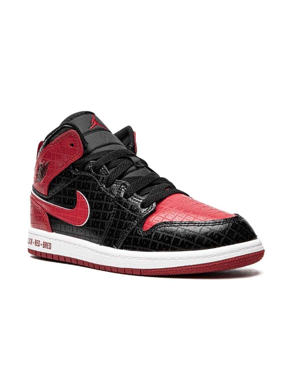 Jordan Kids 1 Mid "Bred Text" sneakers - Black von Jordan Kids