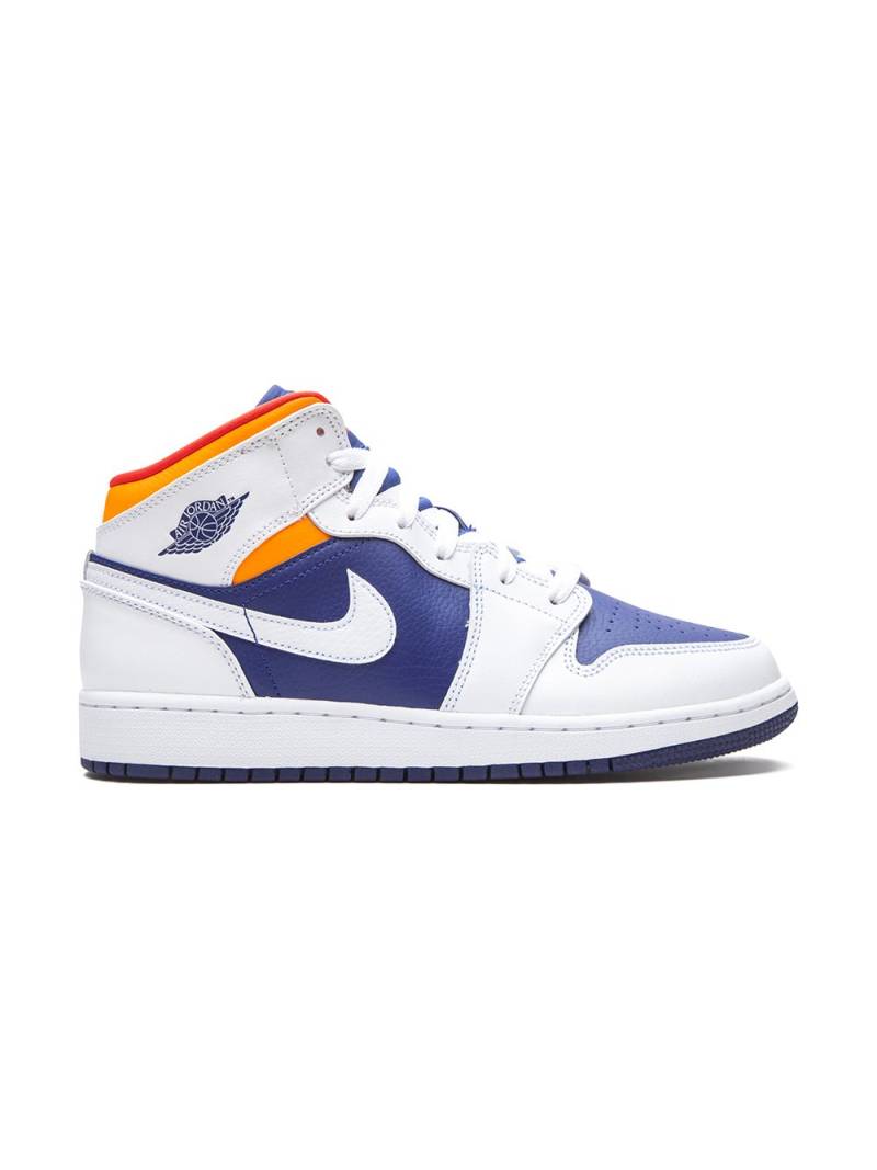 Jordan Kids Air Jordan 1 Mid "White Deep Royal Blue" sneakers von Jordan Kids