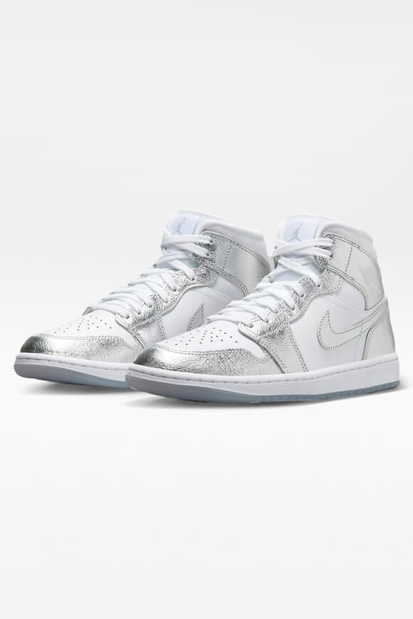 Jordan Air Jordan 1 Mid SE Sneaker | White + Metallic Silver | Damen  | EU36.5 von Jordan