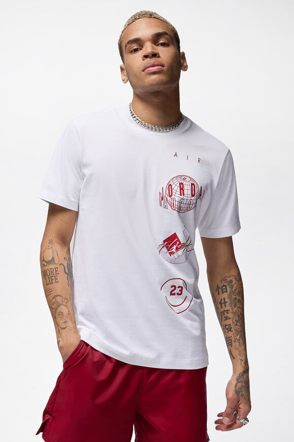 Jordan Brand Air T-Shirt | White + Gym Red | Herren  | L von Jordan