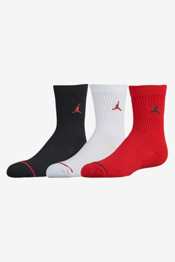 Jordan Dreierpack Socken | Black + White + Gym Red | Jungen  | 27 von Jordan