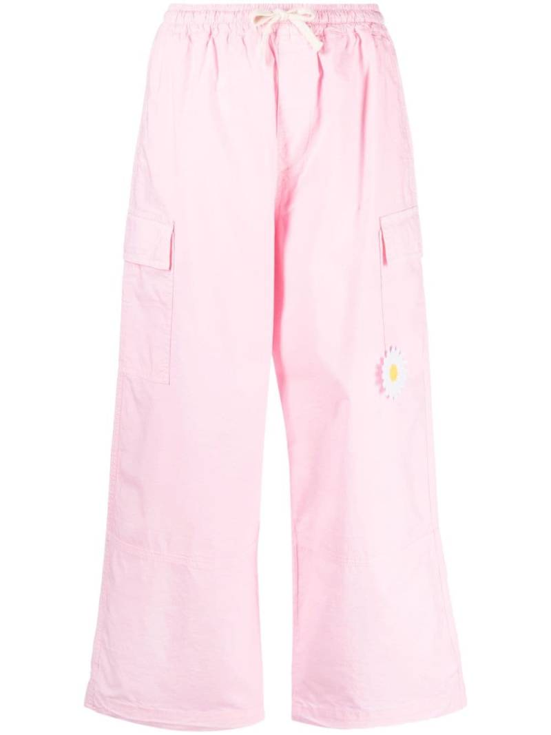 Joshua Sanders floral-appliqué cropped cargo trousers - Pink von Joshua Sanders