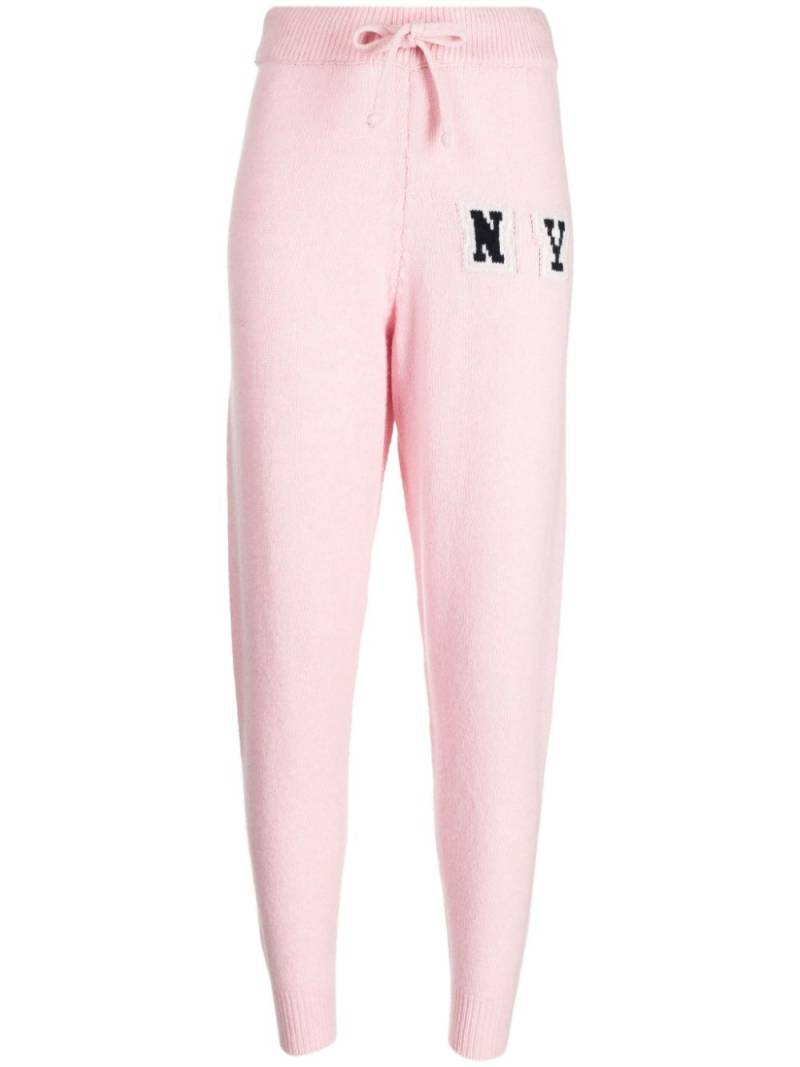 Joshua Sanders patterned intarsia-knit tapered track pants - Pink von Joshua Sanders