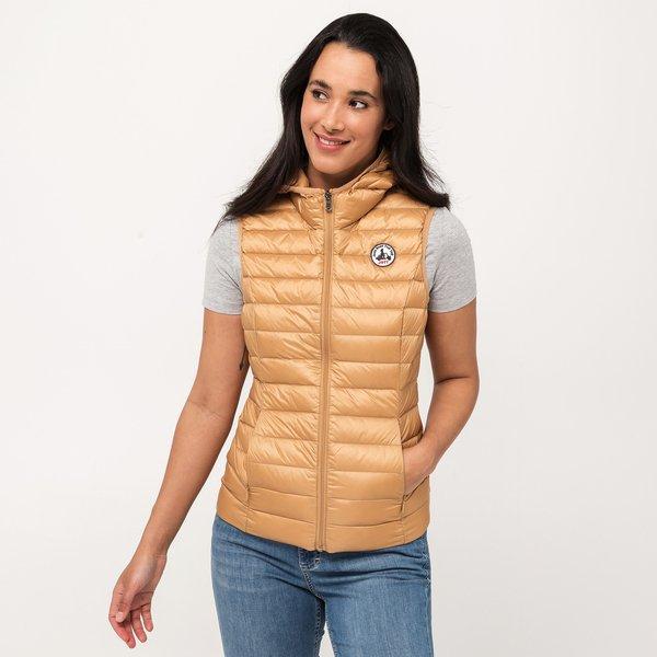 Daunengilet Mit Kapuze Damen Camel L von Jott