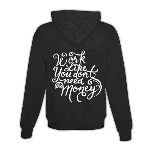 JoyLine Hoodie mit Zipper Work like you don't need money Unisex Grösse: S, Farbe: Schwarz von JoyLine