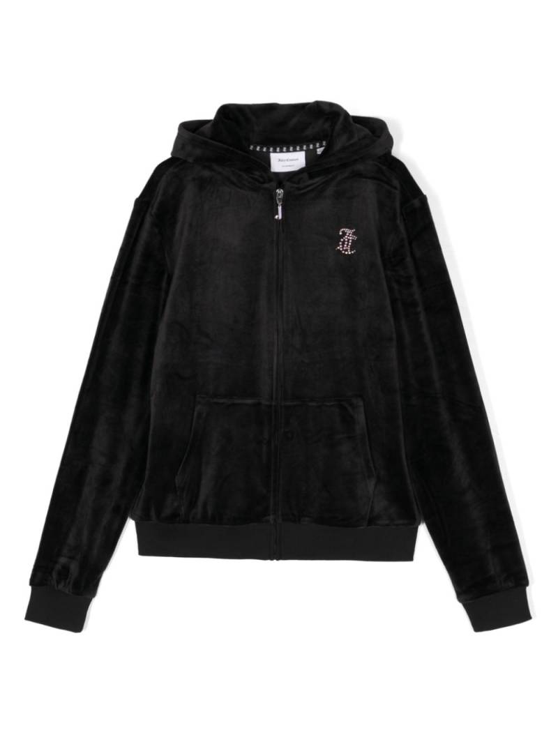 Juicy Couture Kids Diamanté logo-embellished hoodie - Black von Juicy Couture Kids