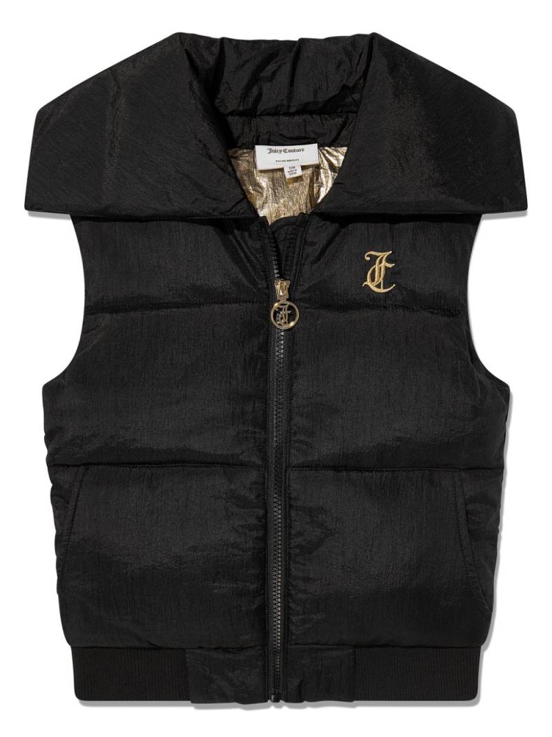 Juicy Couture Kids logo-embroidered puffer gilet - Black von Juicy Couture Kids