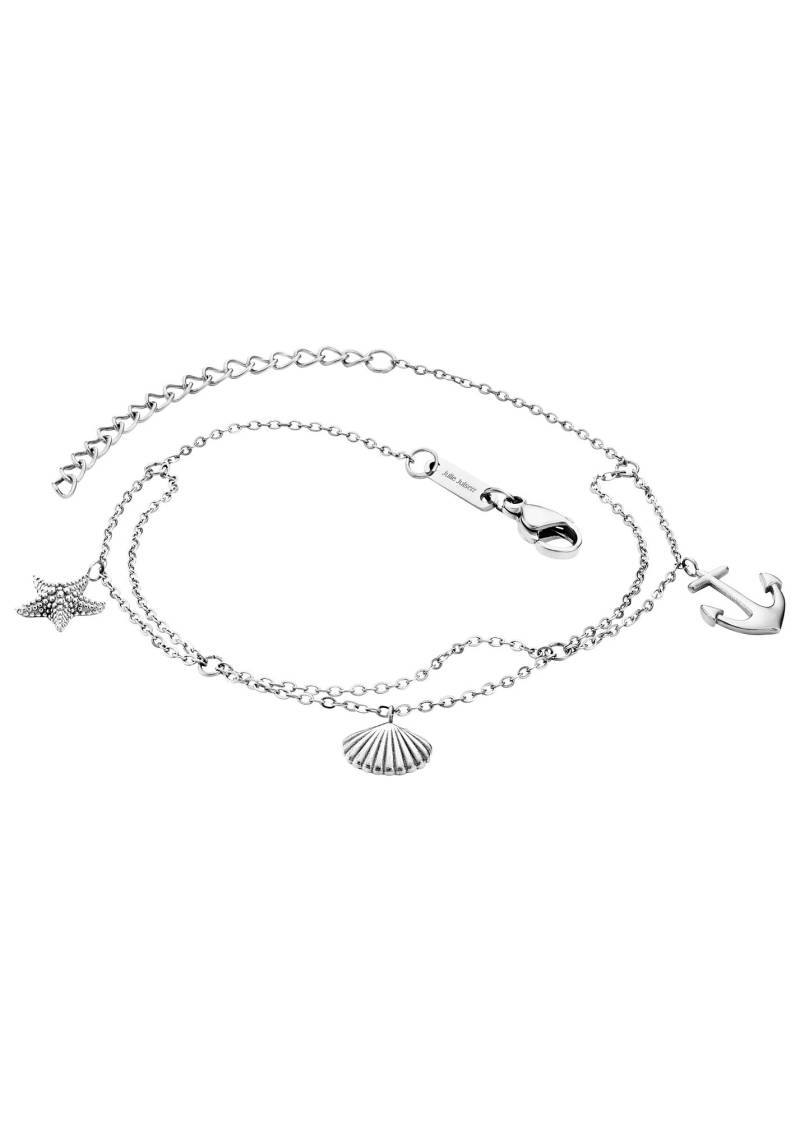 Julie Julsen Fusskette mit Anhänger »ANKLET, ANCHOR-STARFISH-SHELL, JJAC29329G, JJAC29329S« von Julie Julsen