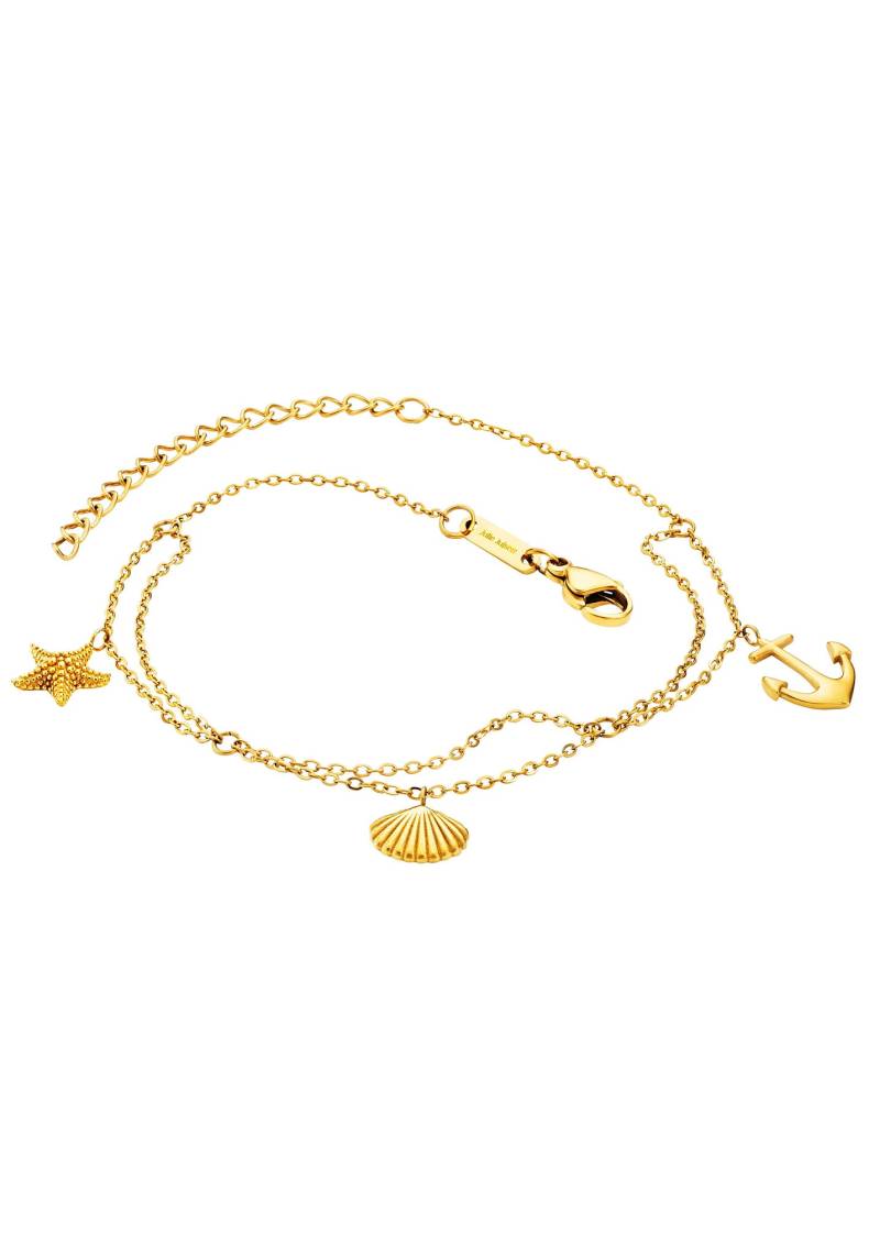 Julie Julsen Fusskette mit Anhänger »ANKLET, ANCHOR-STARFISH-SHELL, JJAC29329G, JJAC29329S« von Julie Julsen